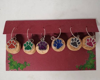 Paw Print Wine Charms