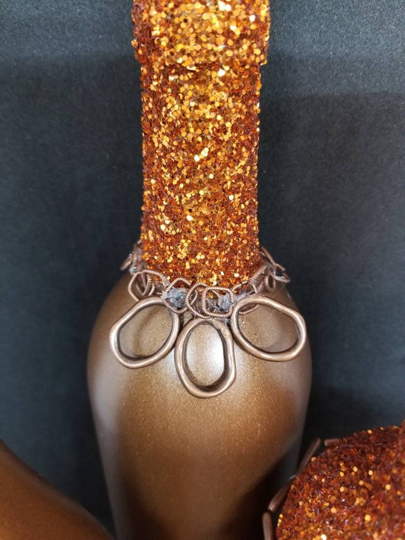 Copper Glam Bottle Decor