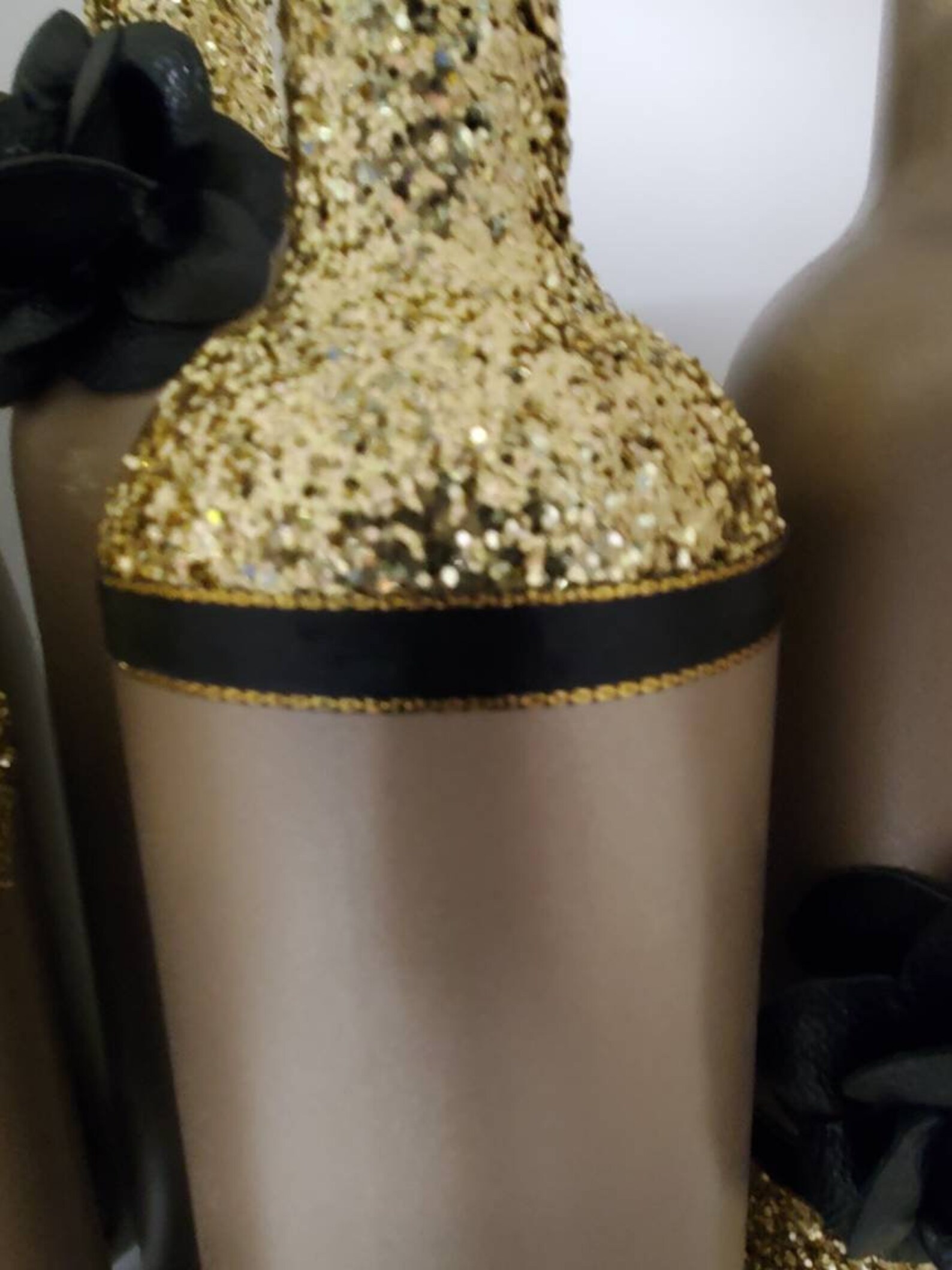 Gold sparkle bottles Etsy