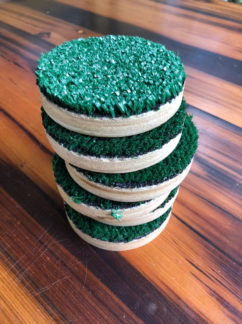 Green Turf Sports Coasters, Washer Board Coasters, Set of 6 Etsy