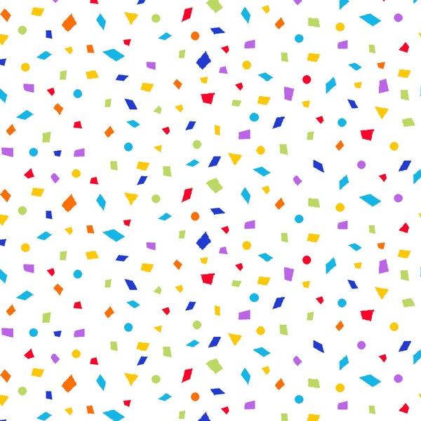 Rainbow Confetti Print Fabric Etsy