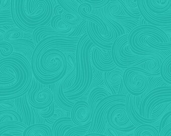Teal Just Color Swirl Cotton Fabric by Studio E Fabrics Cut to Order