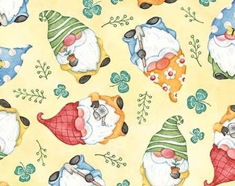 Gnome Gardeners - Better Gnomes and Gardens Cotton Fabric by Michael Miller - Cut to Order