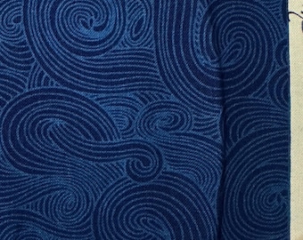 Navy Blue Tonal Just Color Swirl Cotton Fabric by Studio E Fabrics Cut to Order