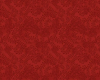Swirling Red Leaves Cotton Fabric by Wilmington Prints Cut to Order