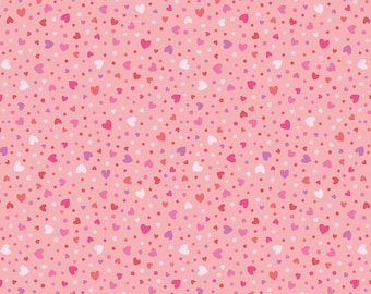 Hearts on Pink Sweet Shoppe - Candy Salad Sweet Shop Cotton Fabric - Kimberbell by Maywood Studio - Cut to Order