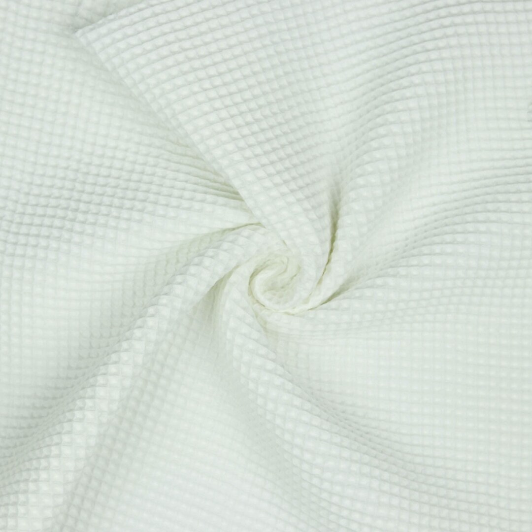 White Waffle Cloth Fabric by Verhees Textiles Fabrics 58/59 Wide Cut to