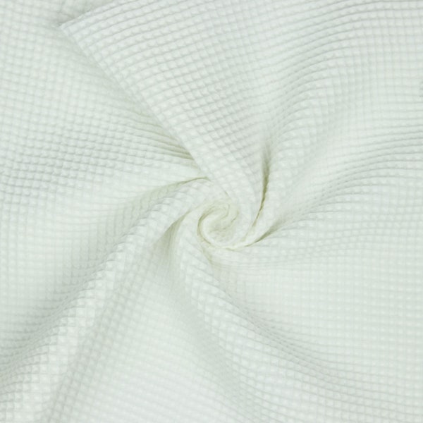 White Waffle Cloth Fabric by Verhees Textiles Fabrics  58"/59" Wide - Cut to Order