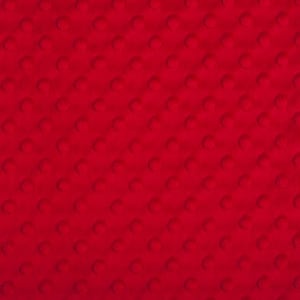 May include: Red minky fabric with a textured, raised dot pattern.