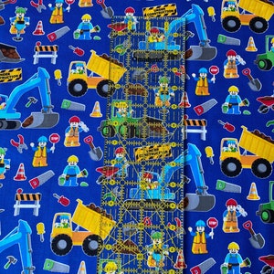 Construction Workers Royal Cotton Fabric by Timeless Treasures - Etsy