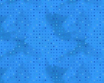 Celebrate Dots in Blue Cotton Fabric by Clothworks - Cut to Order