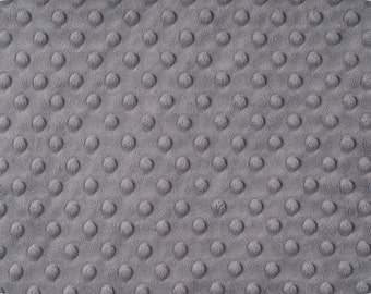 Charcoal Gray Cuddle Minky Dimple Dot Fabric Shannon Fabrics Cut to Order