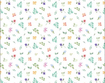 Butterfly Fantasy Sprigs in Multi Cotton Fabric, By In The Beginning Fabrics - Cut to Order