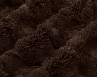 Chocolate Brown Glacier Luxe Cuddle Minky Fabric Shannon Fabrics 15mm Pile Cut to Order