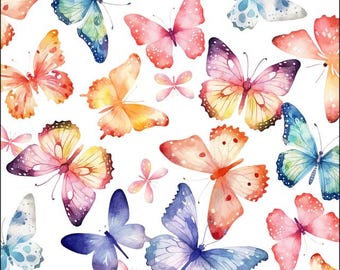 Butterfly Fantasy in Multi Cotton Fabric, By In The Beginning Fabrics - Cut to Order