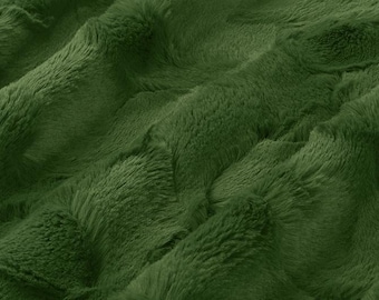 Evergreen Luxe Cuddle Hide Minky Fabric - Dark Green Shannon Fabrics 10mm Pile