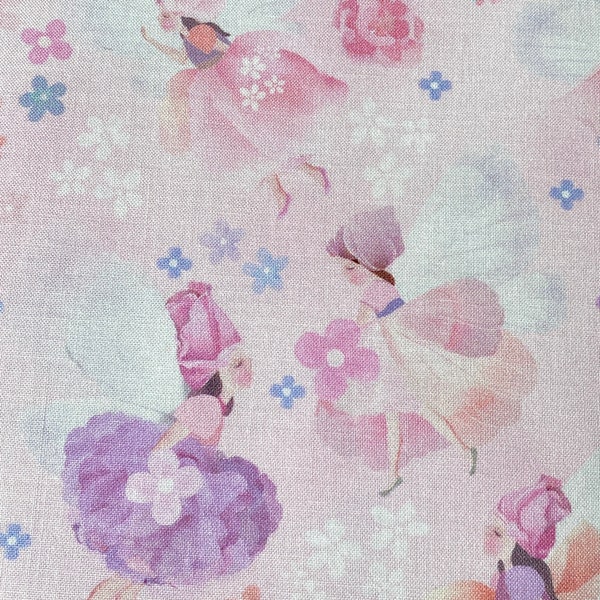 Flutter Fairies in Pink My Heart Flutters Flowers Butterflies Cotton Fabric By Michael Miller Flower Fairies Cut to Order