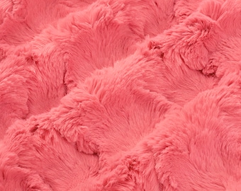 Flamingo Pink Luxe Cuddle Minky Fabric: 15mm Pile Shannon Fabrics