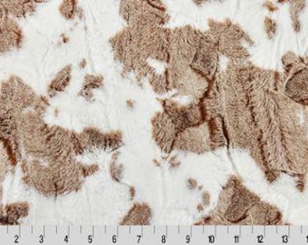 Woodland Baby Calf Luxe Cuddle Minky Fabric: Shannon Fabrics Brown Animal Print