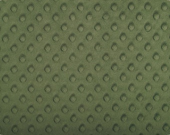 Hunter Cuddle Minky Dimple Dot Fabric by Shannon Fabrics, Dark Green, Cut to Order