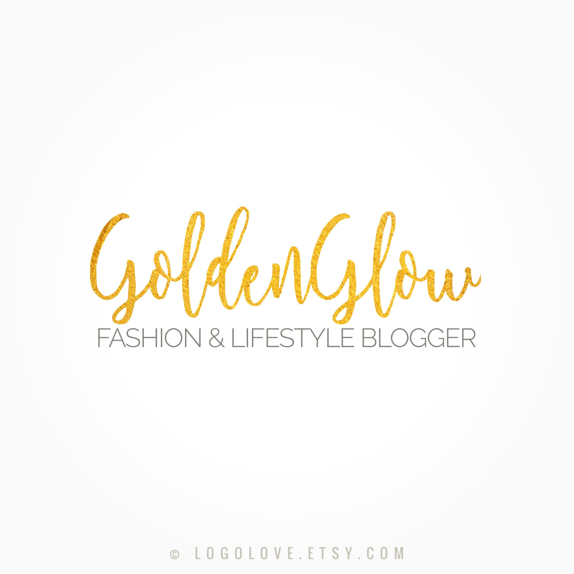 Golden Glow Logo Design Fashion and Lifestyle Blog Logo Gold | Etsy