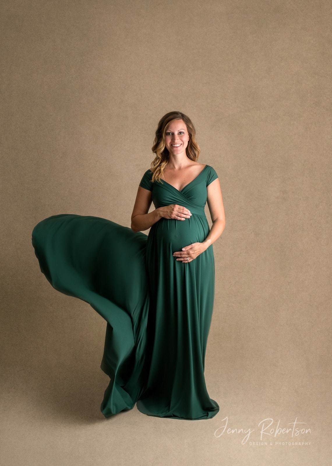 Darah Dark Olive Green Maternity DressOff Shoulders Long | Etsy