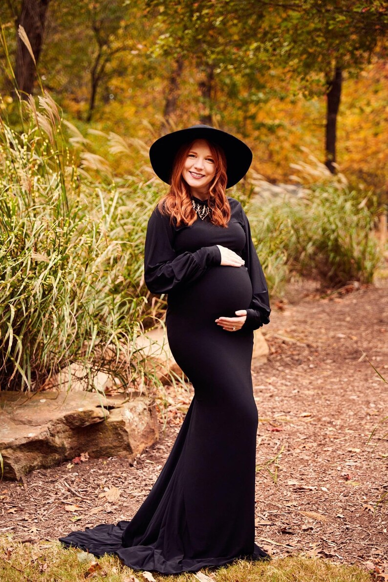 turtleneck maternity gown