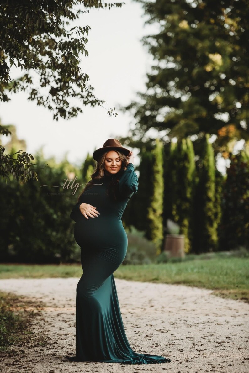 turtleneck maternity gown