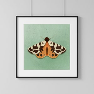 Garden Tiger Moth Digital Print, Moth Print, Insect Art, Wall Art, Printable, Digital Download, Digital Print