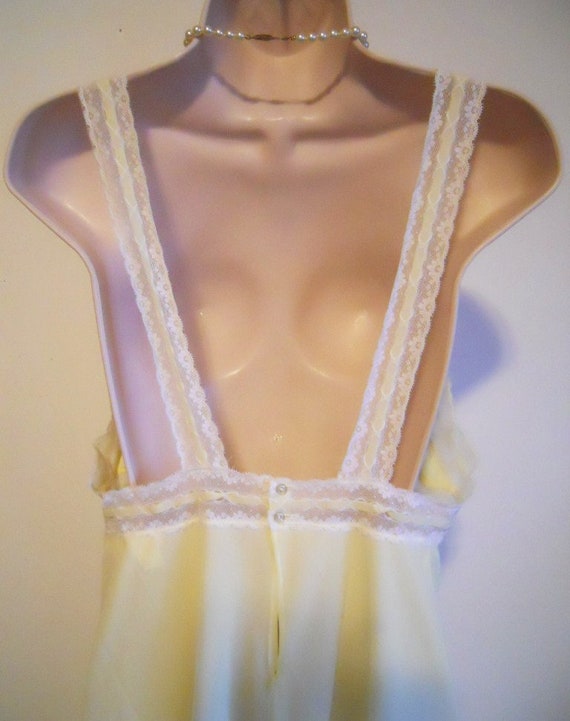 Vintage 1960's  Linda Lingerie Yellow Chiffon Nig… - image 7