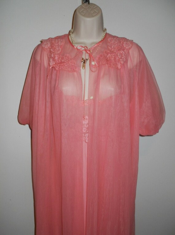 Vintage 1960's Van Raalte Coral Pink Double Chiffo