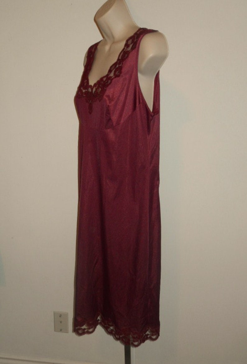 Vintage Burgundy Full Slip 1980's Fashion Fit Full Slip Etsy