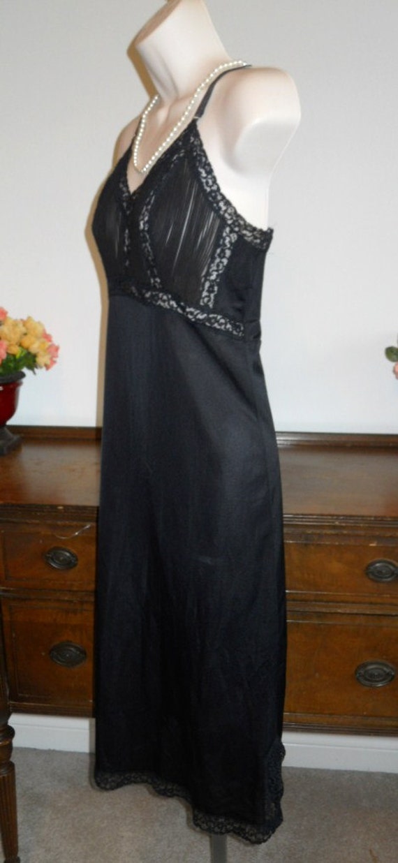 Vintage 1950's Harvey Woods Black  Full Slip ~  F… - image 4