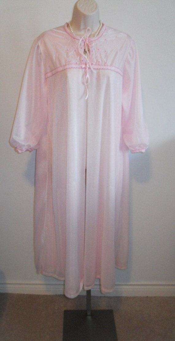 Vintage Perri Ann Pink Peignoir Negligee ~ 1960's… - image 2