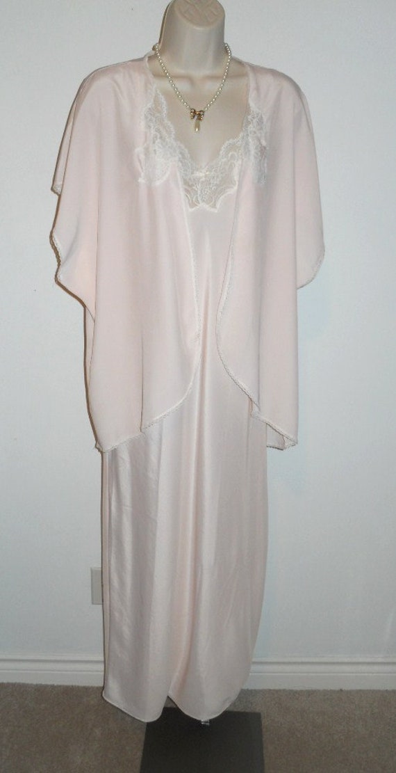 Vintage Kayser Petal Pink Peignoir Negligee Set ~… - image 7