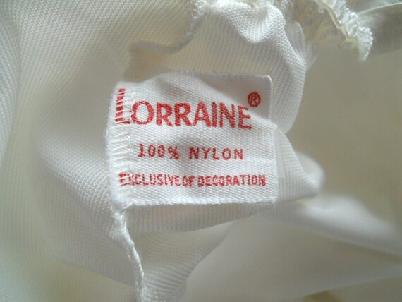 Vintage Lorraine Pillow Tab Half Slip ~ 1960's Wh… - image 7