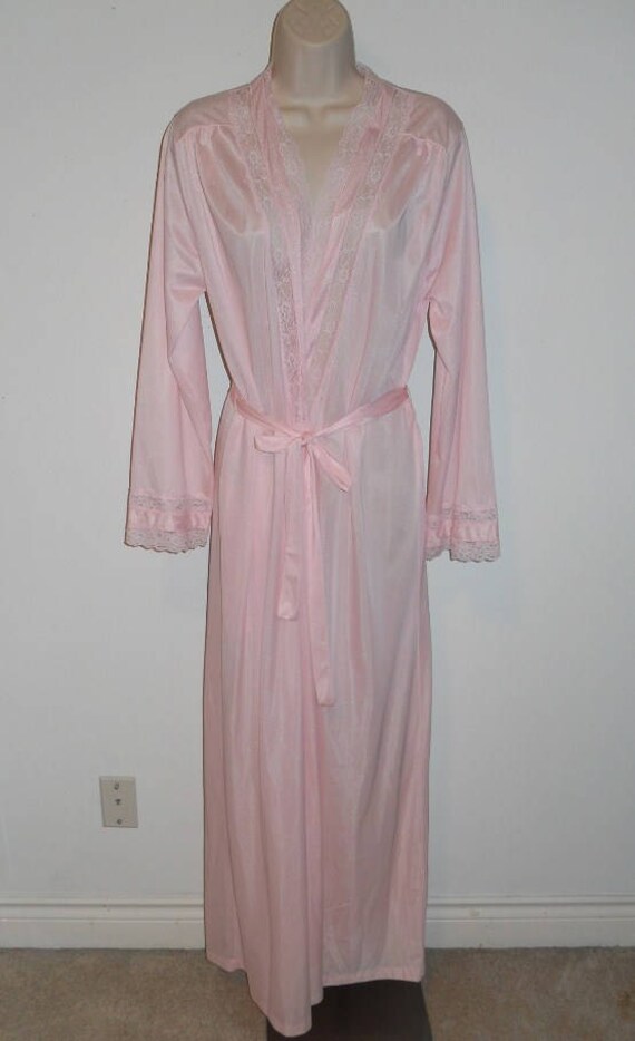 Vintage Petal Pink Peignoir ~ 1980's Extra Long Pi