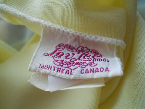 Vintage Lov Lee Yellow Chiffon Nightgown ~ 1960's… - image 5