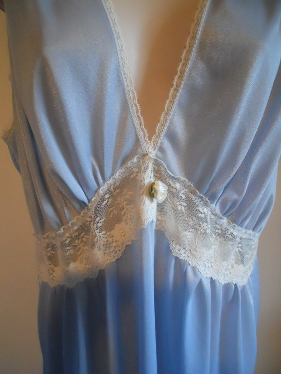 Vintage Victoria Stevens Elegant Blue Nightgown~ … - image 3