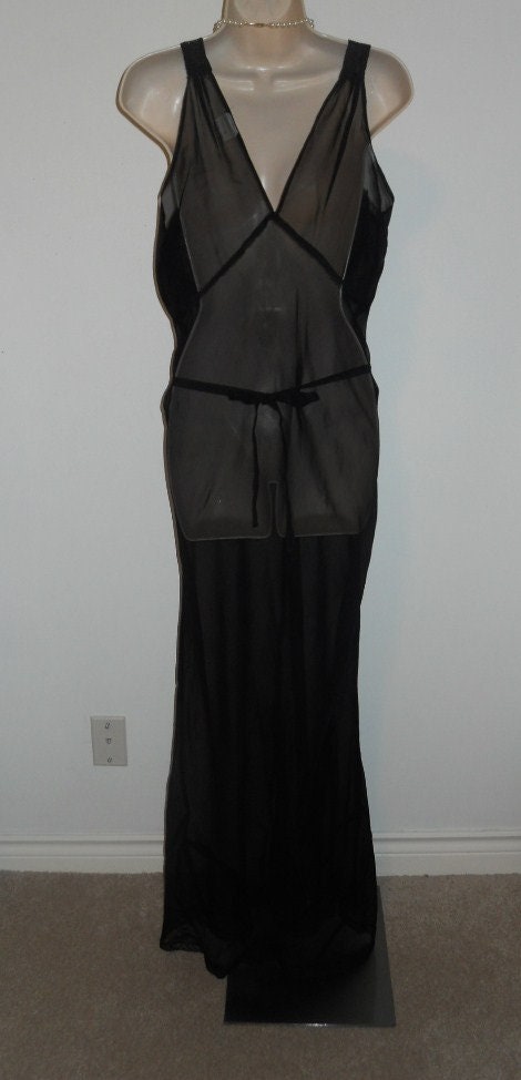 Vintage 1940's Ideal Lingerie Ultra Sheer Extra Long Nightgown Harlow ...