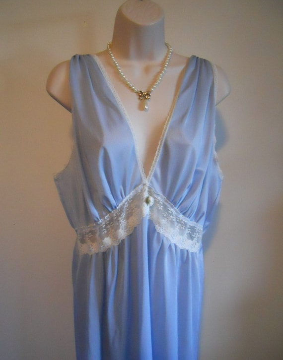 Vintage Victoria Stevens Elegant Blue Nightgown~ … - image 1