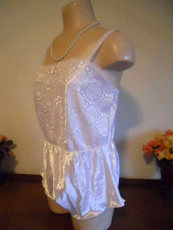 Vintage 1980's Avon Teddy Play Romper ~ Bridal Wh