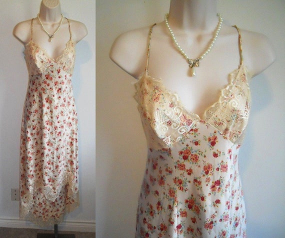Vintage 1990's Guess Long Floral Nightgown ~ Roman