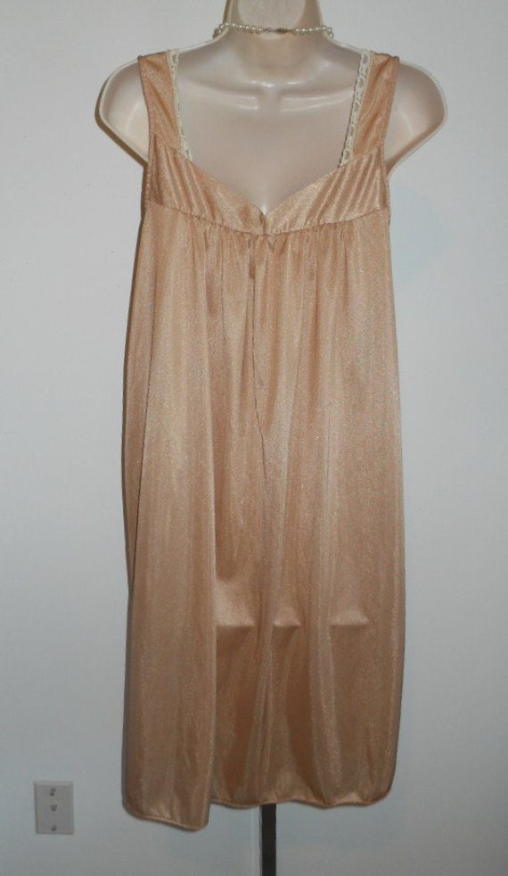 Vintage Lov Lee Mocha Nightgown~ 1970's Silky Nyl… - image 6