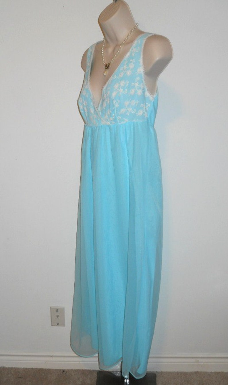 Vintage Baby Blue Chiffon Nightgown 1960's Long Blue - Etsy
