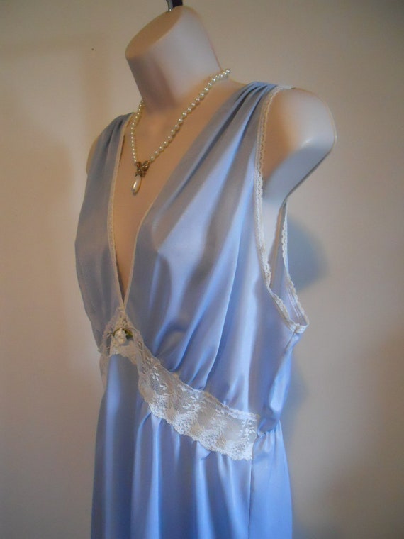 Vintage Victoria Stevens Elegant Blue Nightgown~ … - image 4