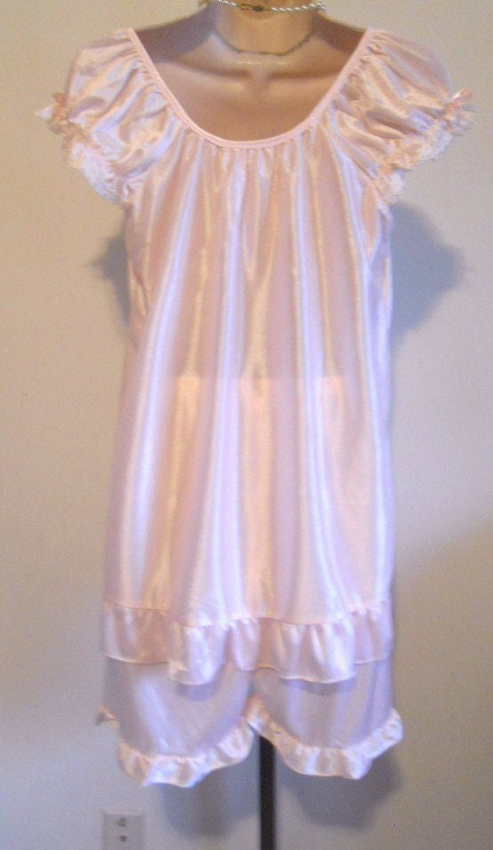 Vintage Baby Doll Pajamas Pypjamas Petal Pink Silky Nylon Etsy UK