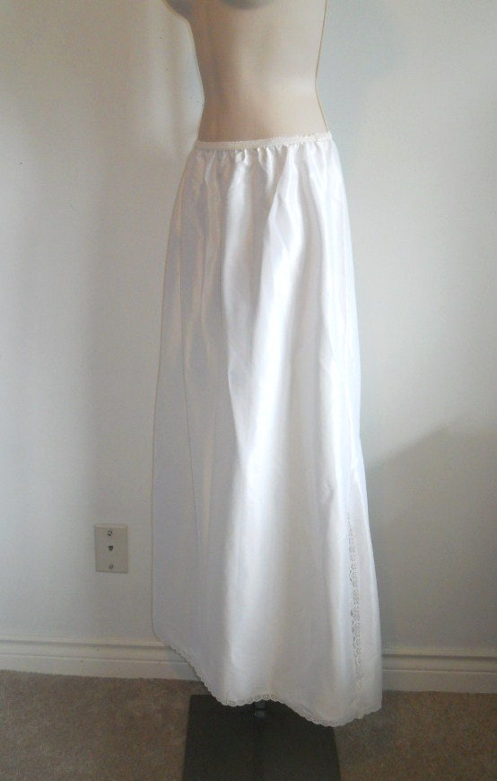 Vintage Lorraine Pillow Tab Half Slip 1960's White Long Formal Half ...