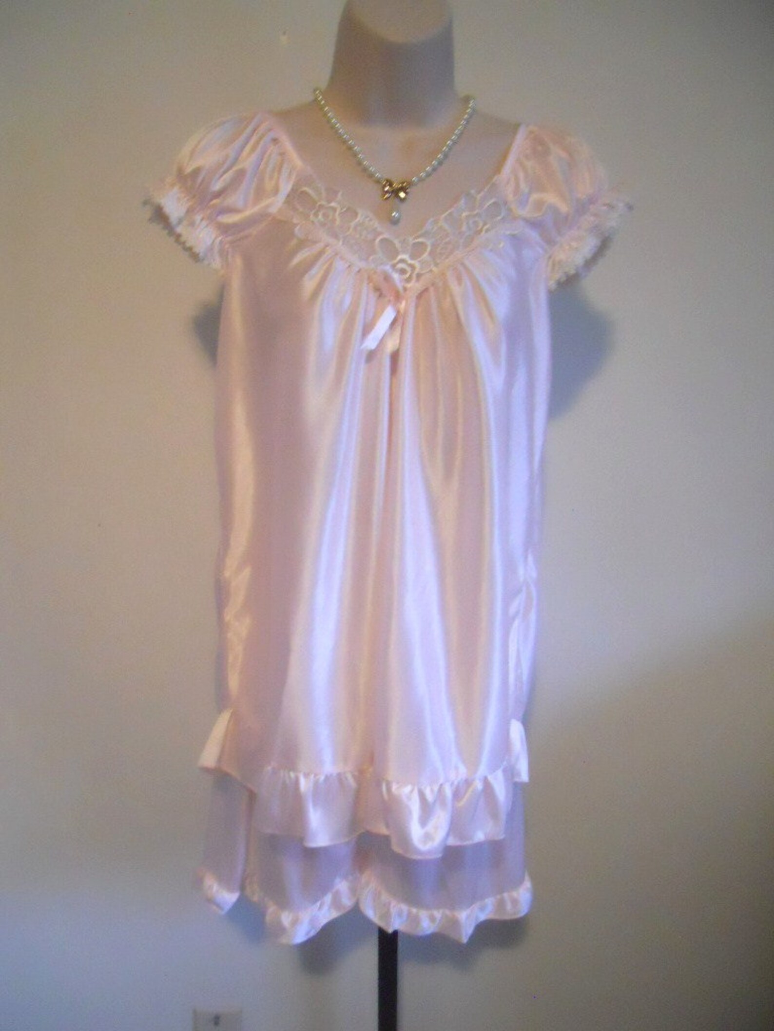 Vintage Baby Doll Pajamas Pypjamas Petal Pink Silky Nylon Etsy UK