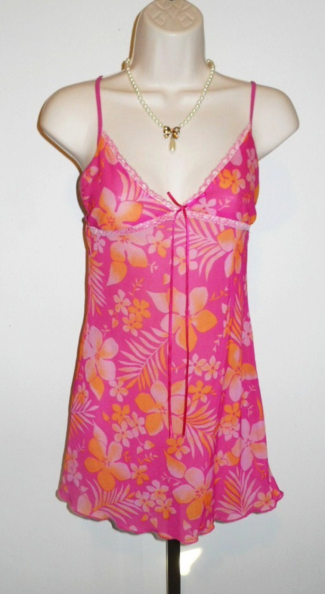 Baby Doll Top Fredericks Of Hollywood - Rayures Bleues - Taille L - Occasion TBE
